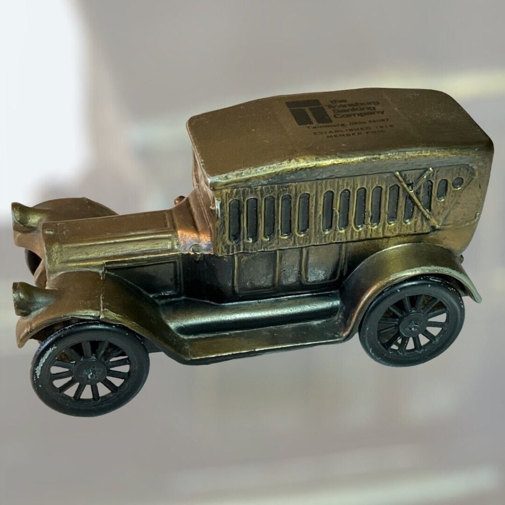 Twinsburg Banking Co. Ohio, Ford Model-T Car Metal Collectable Coin Bank Nice!